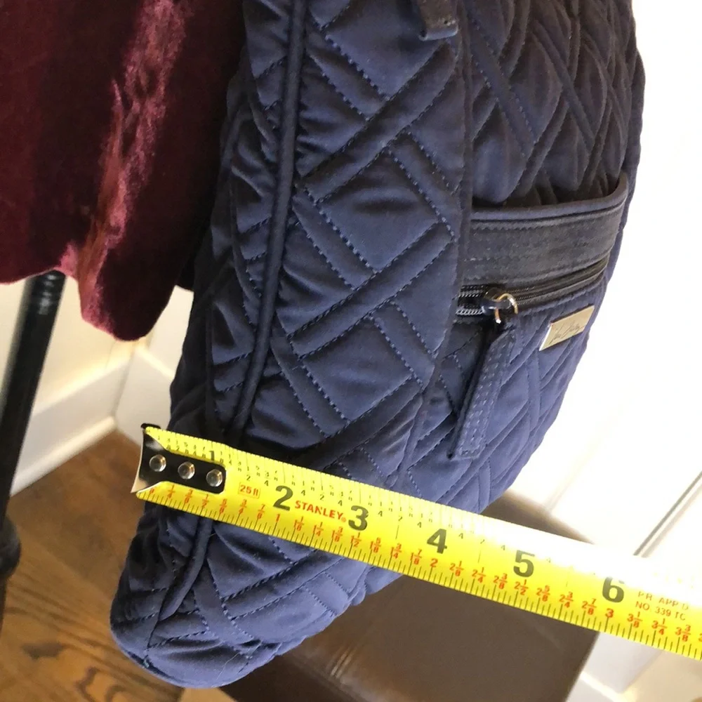 VERA BRADLEY Navy Blue Quilted Convertible Crossbody Shoulderbag - Picture 12 of 15